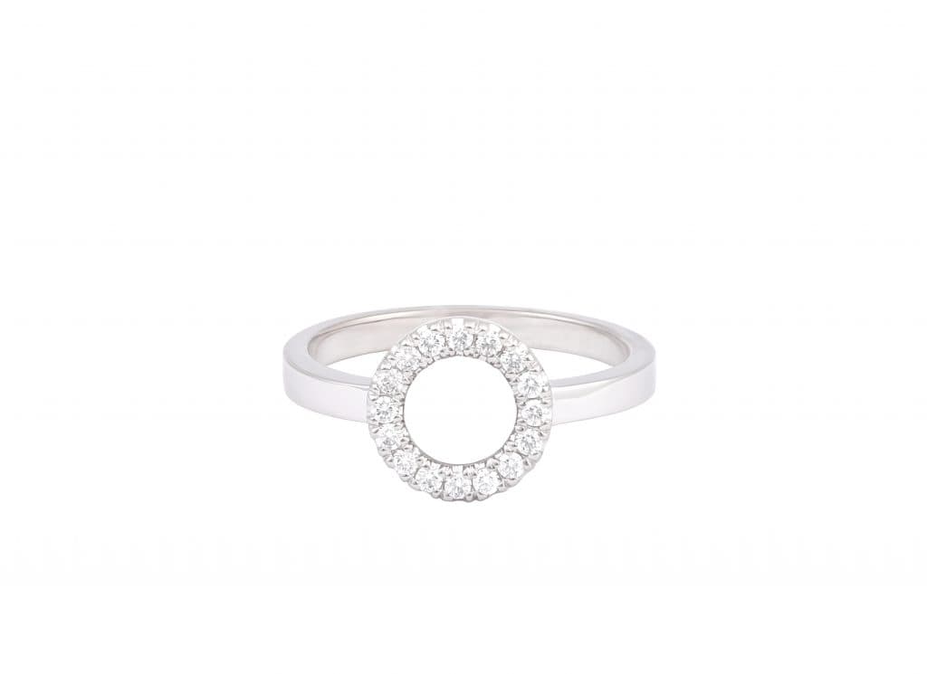 Prsten kolečko osázené diamanty
