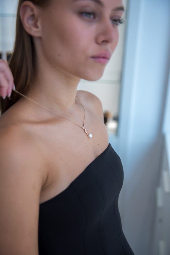 Perlový náhrdelník s diamanty - 5