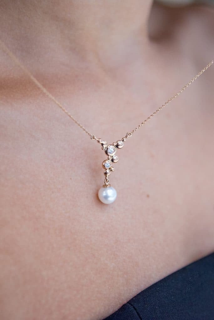 Perlový náhrdelník s diamanty - 4